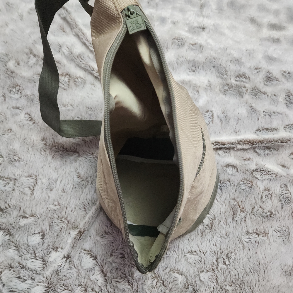 Yves Rocher Tan and Green Tote Bag